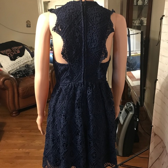 Francescas navy blue lace dress size small boho Francescas navy blue lace dress size small boho